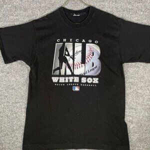 Chicago White Sox 90s Single Stich Shirt VINTAGE Men's Large‎ Black MLB